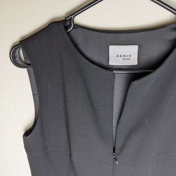 Akris Punto Black Wool Sleeveless Dress Size 6 - Picture 7 of 10